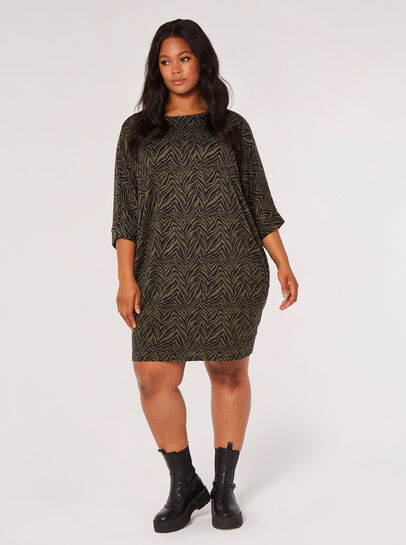 Curve Zebra Cocoon Mini Dress