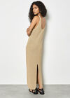 Gold Shimmer Knitted Maxi Dress, Gold, large