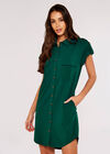 Shirt Mini Dress, Green, large