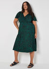 Curve Jersey Wrap Midi Dress, Green, large
