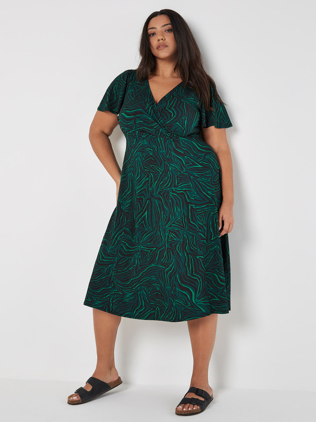 Image of Curve Jersey Wrap Midi Dress