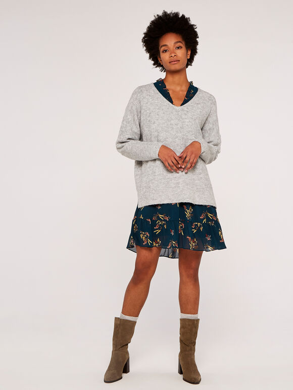 Lurex Sequin Jumper, Light Grey / Silver, large