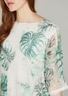 Palm Print Oversized Top, Green, large
