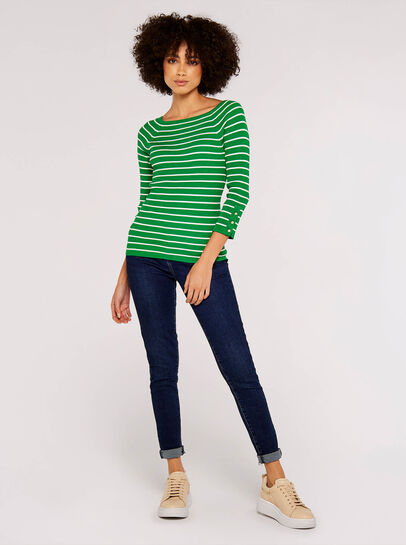  Stripe Ribbed Jumper