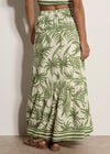Palm Print Midi Skirt, Cream, large