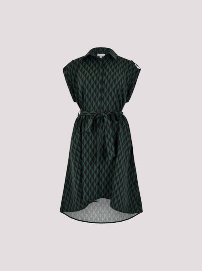 Geo Print Shirt Midi Dress