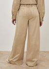 Paper Bag Waist Wide Leg Trousers, Stone, large