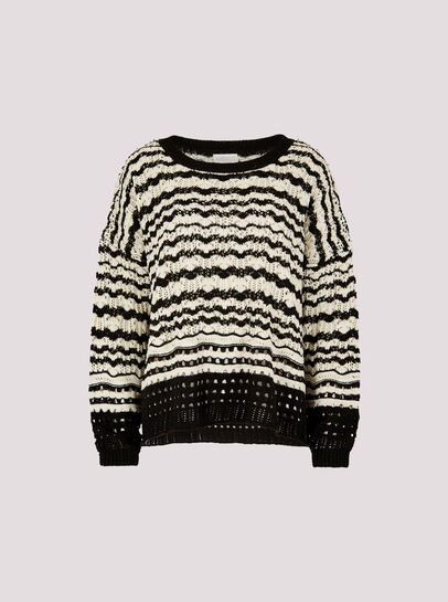 Pointelle Stripe Crochet Jumper