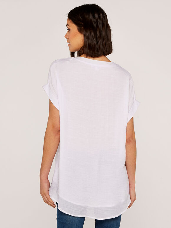 Button Down Top, Cream, large