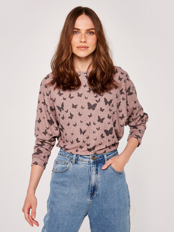 Butterfly Batwing Top, Pink, large