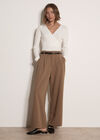 Rib Knit Wrap Top, Cream, large