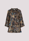 Paisley Plisse Top, Teal, large