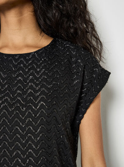 Shimmer Chevron Chiffon Top