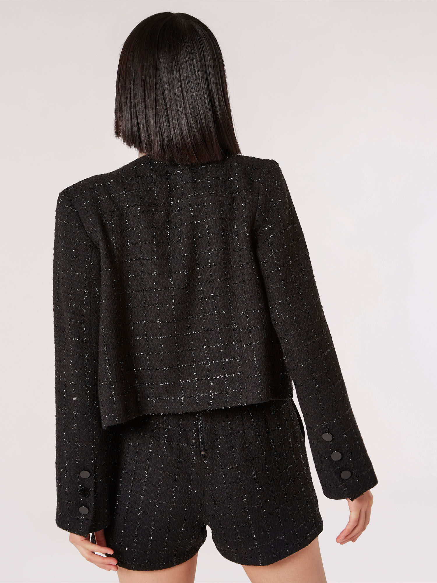 Metallic Sparkle Tailored Tweed Jacket