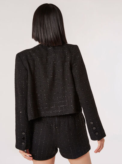 Metallic Sparkle Tailored Tweed Jacket