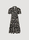 Pebble Print Tiered Midi Dress, Black, large