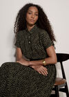 Animal Spot Print Shirt Midi Dress, Khaki, large
