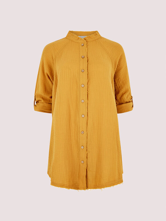 Tetra Oversized Shirt, Mustard, large