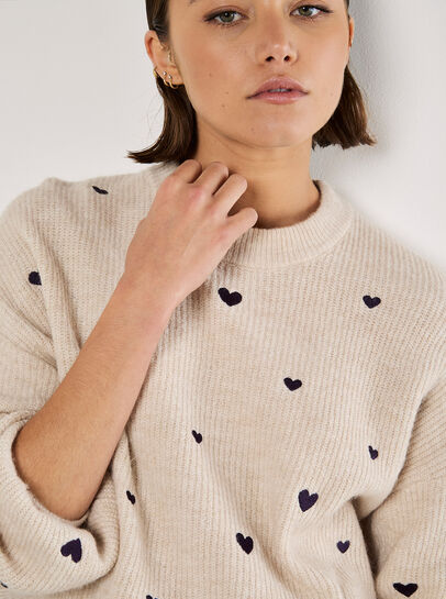 Embroidered Heart Jumper
