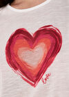 Heart Print Graphic T-Shirt, Red, large
