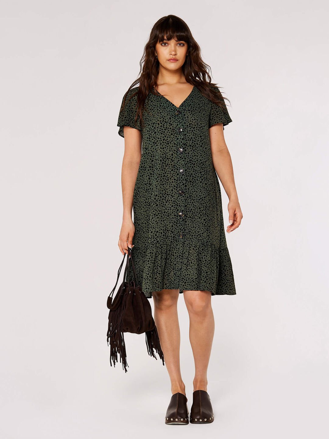 Image of Irregular Spot Print Mini Dress