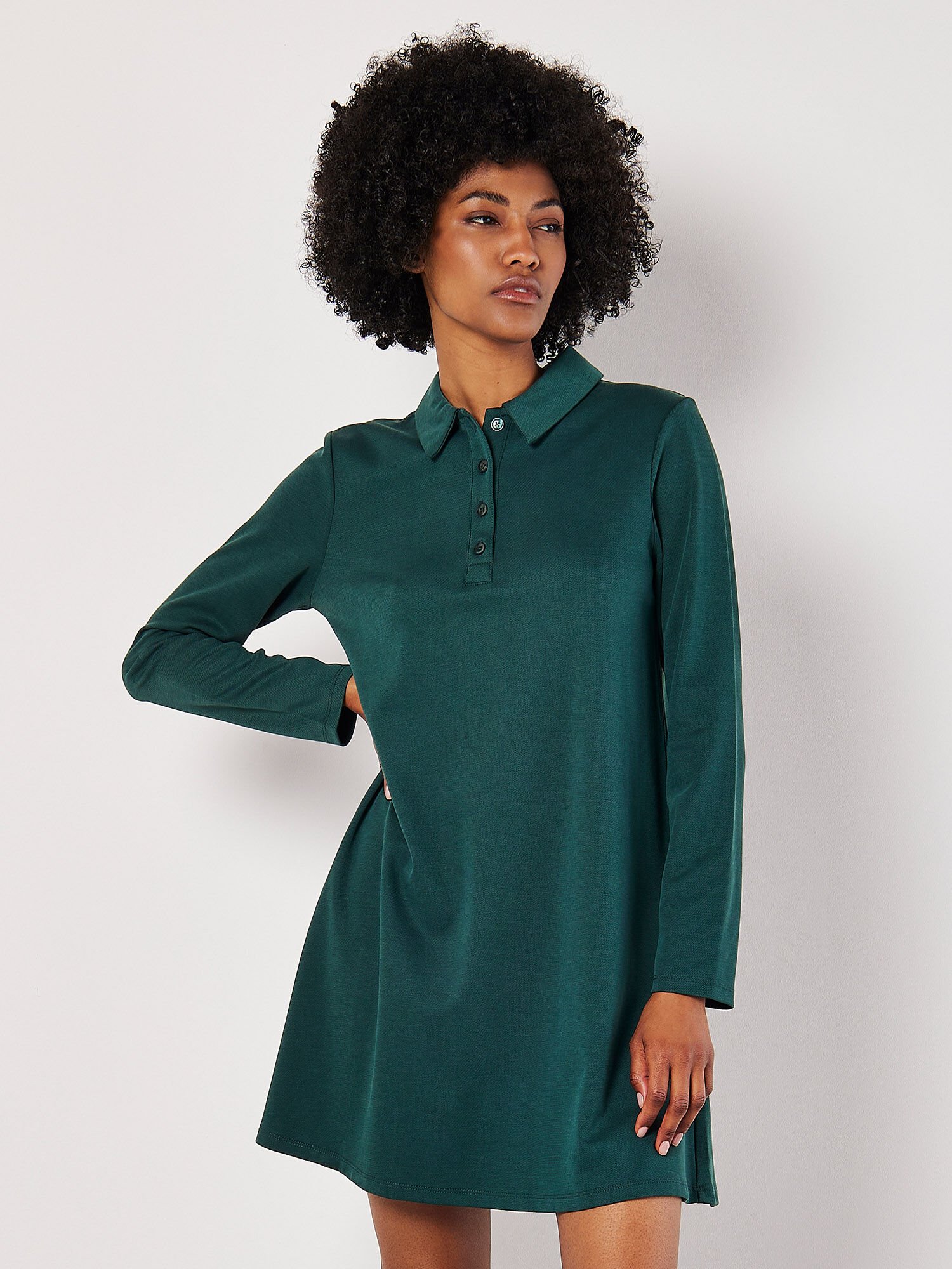 Polo A Line Mini Dress Apricot Clothing