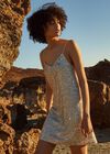 Sequin Cami Mini Dress, Stone, large