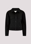 Boxy Twill Jacket, Black, large