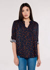 Painterly Dot Top, Navy, large