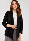 Knitted Boucle Blazer, Black, large