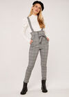 Check Jacquard Overall Jumpsuit, Black, large
