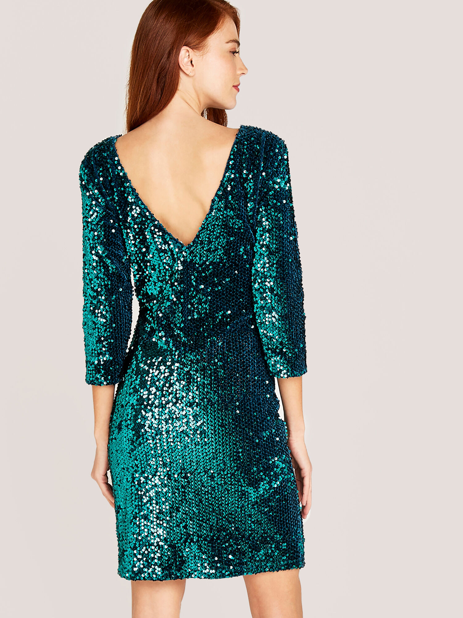 Apricot sequin dress sale