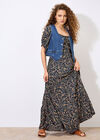 Floral Paisley Milkmaid Maxi Dress, Navy, large