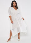 Curve Lace Wrap Midi Dress, Cream, large