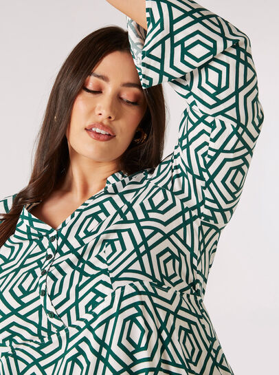 Curve Retro Geo Mini Dress