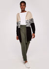 Animal Colour Block Hooded Cardi, Stone, large