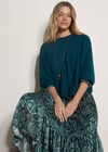 Soft Oversized Batwing Jumper, Teal, large