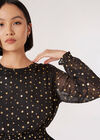 Gold Foil Spot Dress, Black, large