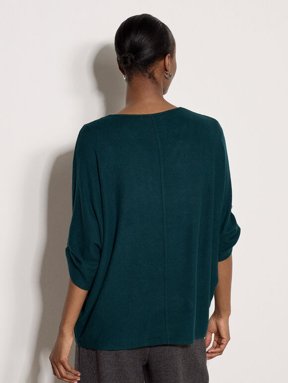 Soft Touch Oversized Batwing Top, Green, large