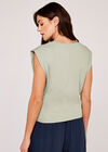 Retro Cropped Sleeveless Tee, Mint, large