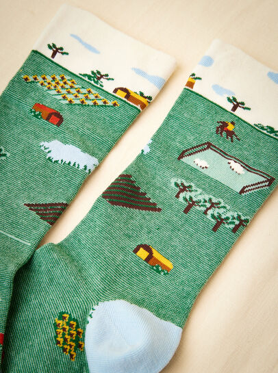 Farm Print Cotton Socks