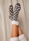 Heart Winter Socks, Stone, large