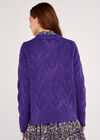 Cable Knit Jumper, Purple, large