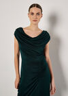 Sheen Jersey Ruched Maxi Dress, Green, large