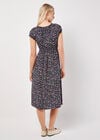 Garden Floral Milkmaid Midi Dress, Navy, large