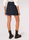Plaid Mini Skirt, Navy, large
