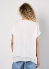Coconut Button Layered Top, Cream, large