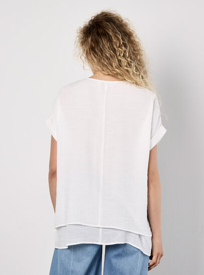 Coconut Button Layered Top