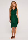 V-Neck Bodycon Knit Dress, Green, large