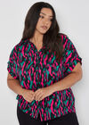 Curve Brushstroke Camo Blouse, Black, large